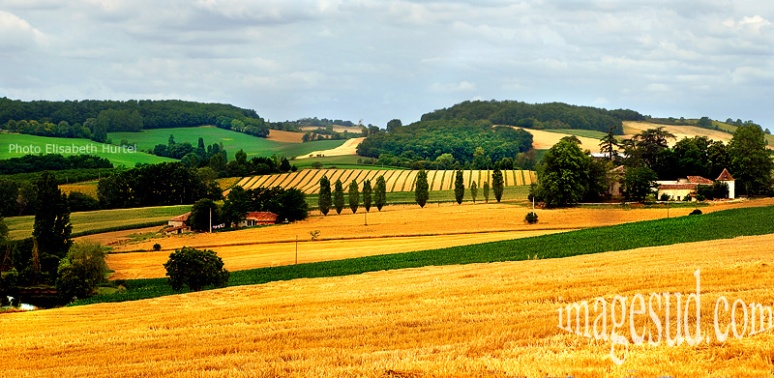 Autre paysage de la France rurale : le PÃ©rigord, Dordogne, Aquitaine.